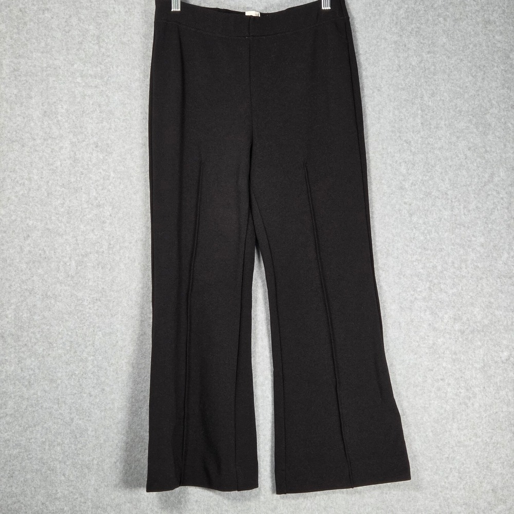 Maeve Womens Medium The Margot Kick Flare High Rise Cropped Pants Black Pleat